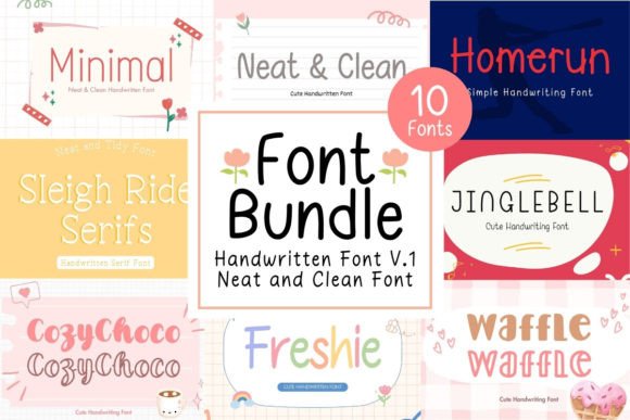 Neat Clean Handwritten Font Bundle V.1